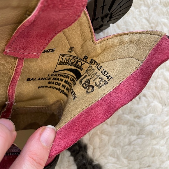 Smoky Mountain Girls Hopalong Fringe Western Round Toe Boot 5 Toddler  Pink - Picture 11 of 11